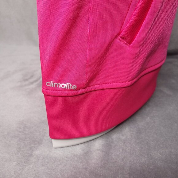 Adidas Womens Climalite Full-Zip Track Jacket Medium Pink Athleisure - Picture 4 of 6